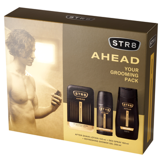 Zestaw STR8 Ahead, woda po goleniu, 100 ml + dezodorant w sprayu, 150 ml + żel pod prysznic, 250 ml - zdjęcie produktu