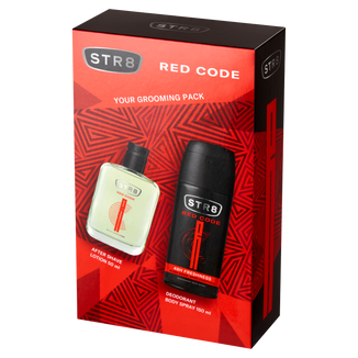 Zestaw STR8 Red Code, woda po goleniu, 50 ml + dezodorant w sprayu, 150 ml Zestaw STR8 Red Code, woda po goleniu, 50 ml + dezodorant w sprayu, 150 ml - zdjęcie produktu