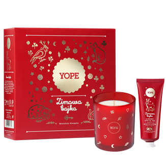 Zestaw Yope Zimowa Bajka, świeca zapachowa + ochronny krem do rąk, 50 ml KRÓTKA DATA - zdjęcie produktu