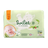 Swilet, biodegradowalne pieluszki jednorazowe, rozmiar 2 Mini, 3-6 kg, 42 sztuki - miniaturka zdjęcia produktu