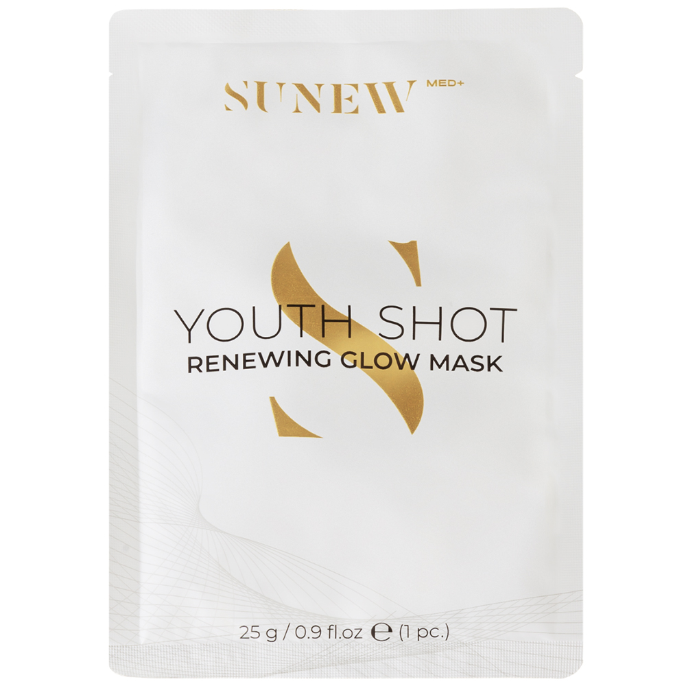 Nieznana SunewMed+ Youth Shot, maska w płachcie do twarzy regenerująca + glow, 1 sztuka
