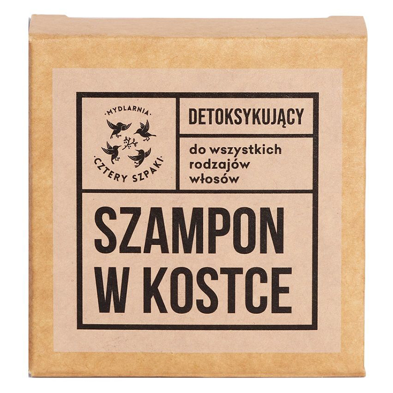Mydlarnia Cztery Szpaki Cztery Szpaki, detoksykujący szampon w kostce, 75 g