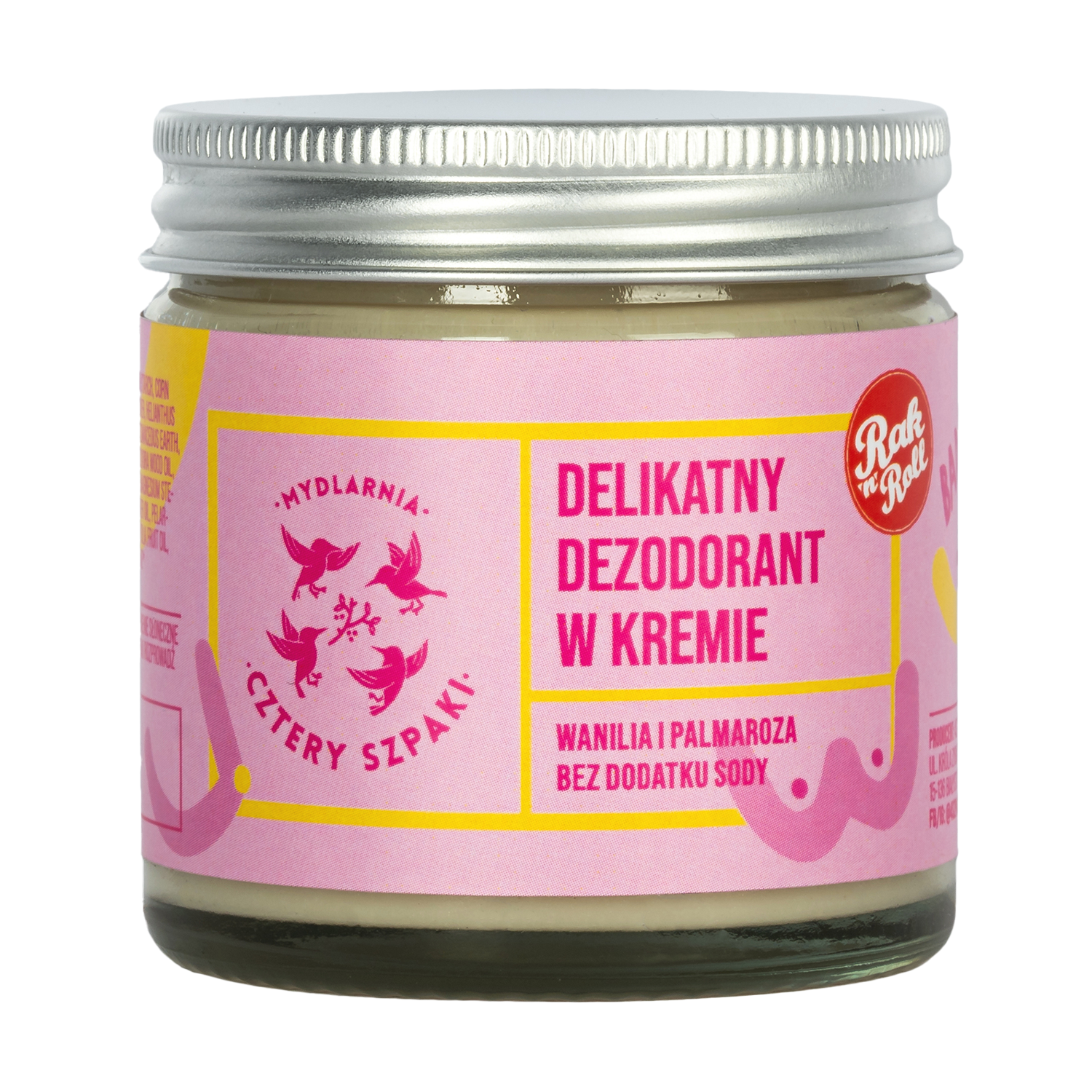 Mydlarnia Cztery Szpaki Cztery Szpaki, delikatny dezodorant w kremie, badaj się, wanilia i palmaroza, 60 ml