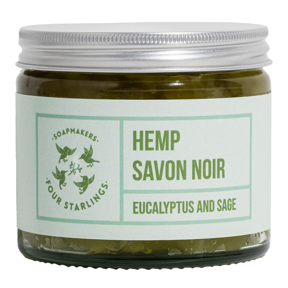 Mydlarnia Cztery Szpaki Cztery Szpaki, mydło konopne Savon Noir, eukaliptus i szałwia, 250 ml