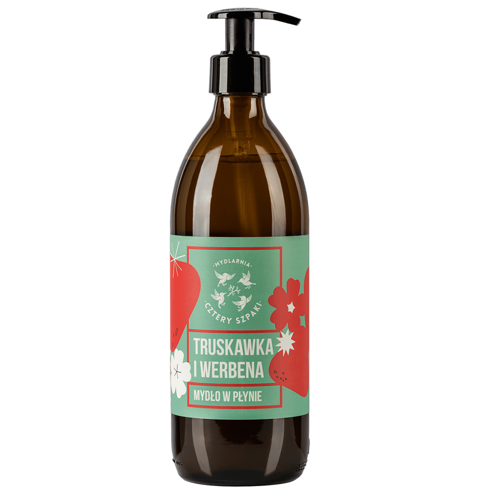Mydlarnia Cztery Szpaki Cztery Szpaki, mydło w płynie, truskawka i werbena, 500 ml