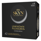 Unimil Skyn Unknown Pleasure, tajemniczy zestaw prezerwatyw nielateksowych, 42 sztuki USZKODZONE OPAKOWANIE - miniaturka zdjęcia produktu