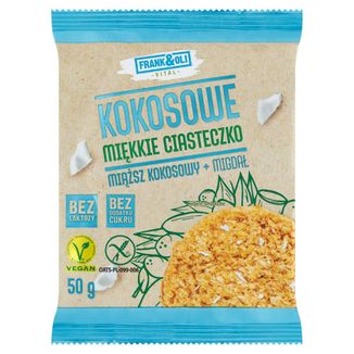 Frank&Oli Kokosowe, ciasteczko miękkie, miąższ kokosowy + migdał, 50 g - zdjęcie produktu