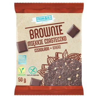 Frank&Oli Brownie, ciasteczko miękkie, czekolada + kakao, 50 g - zdjęcie produktu
