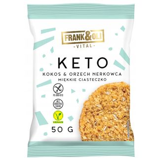 Frank&Oli Keto, ciasteczko miękkie, kokos + orzechy nerkowca, 50 g KRÓTKA DATA - zdjęcie produktu