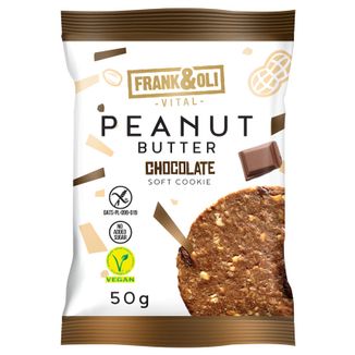 Frank&Oli Peanut Butter, miękkie ciasteczko, czekolada, 50 g KRÓTKA DATA Frank&Oli Peanut Butter, miękkie ciasteczko, czekolada, 50 g KRÓTKA DATA - zdjęcie produktu