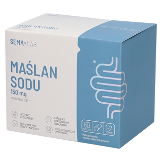 SEMA LAB Maślan Sodu 150 mg, 60 kapsułek o opóźnionym uwalnianiu KRÓTKA DATA - zdjęcie produktu