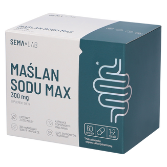 SEMA Lab Maślan Sodu Max 300 mg, 60 kapsułek o opóźnionym uwalnianiu USZKODZONE OPAKOWANIE - zdjęcie produktu