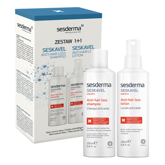 Zestaw Sesderma Seskavel, szampon przeciw wypadaniu włosów, 200 ml + emulsja do włosów, 200 ml - zdjęcie produktu