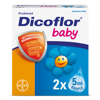 Zestaw Dicoflor Baby, dla niemowląt i dzieci, krople, 2 x 5 ml USZKODZONE OPAKOWANIE - zdjęcie produktu