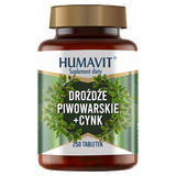 Humavit Drożdże Piwowarskie + Cynk, 250 tabletek Humavit Drożdże Piwowarskie + Cynk, 250 tabletek - miniaturka zdjęcia produktu