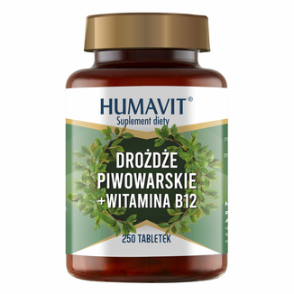 Humavit Drożdże Piwowarskie + Witamina B12, 250 tabletek - zdjęcie produktu