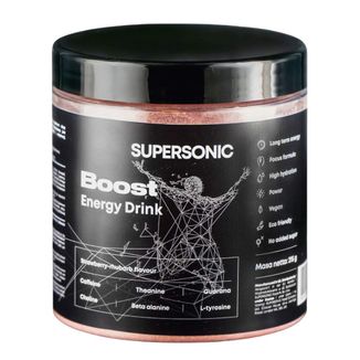 Supersonic Boost Energy Drink, smak truskawkowo-rabarbarowy, 215 g KRÓTKA DATA - zdjęcie produktu
