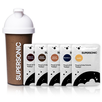 Zestaw Supersonic Food Powder Smart Starter Pack, mix smaków, 5 x 100 g + shaker, 700 ml USZKODZONE OPAKOWANIE - zdjęcie produktu