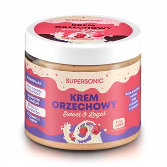 Supersonic, krem orzechowy, smak białej czekolady z malinami, 160 g - zdjęcie produktu