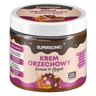 Supersonic, krem orzechowy, smak czekoladowo-karmelowy z kawałkami orzechów, 160 g - zdjęcie produktu