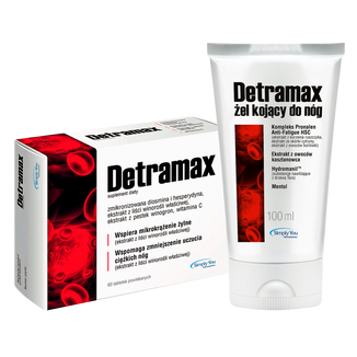 Detramax, 60 tabletek + dodatkowo Detramax, żel kojący do nóg, 100 ml  - zdjęcie produktu
