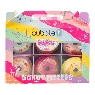 Bubble T Donut Fizzers, zestaw kul do kąpieli w kształcie pączków, w walizce, 6 x 58 g - zdjęcie produktu