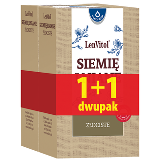 Oleofarm LenVitol, siemię lniane złociste, 2 x 250 g USZKODZONE OPAKOWANIE - zdjęcie produktu