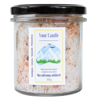Your Candle, naturalna sól do kąpieli z olejkami eterycznymi, Na Zdrowy Oddech, 350 g - zdjęcie produktu