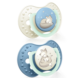Lovi Night & Day, smoczek uspokajający, silikonowy, dynamiczny, Boy, 0-3 miesiące, 2 sztuki - miniaturka zdjęcia produktu