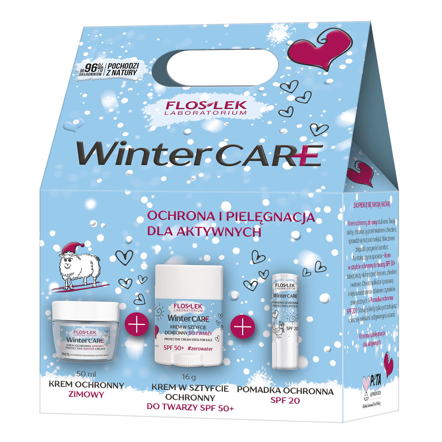 Flos-Lek Set Floslek Winter Care, Schutzcreme Winter, 50 ml + Creme als Stift, 24 g + Lippenstift, 4 g — Inhaltsstoffe und Bewertung