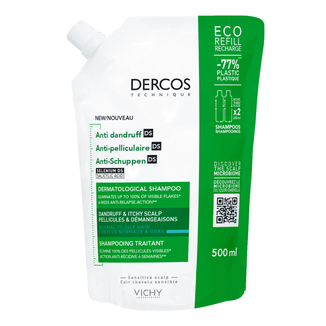 Vichy Dercos Anti Dandruff DS, szampon przeciwłupieżowy, włosy normalne i przetłuszczające się, zapas, 500 ml - zdjęcie produktu