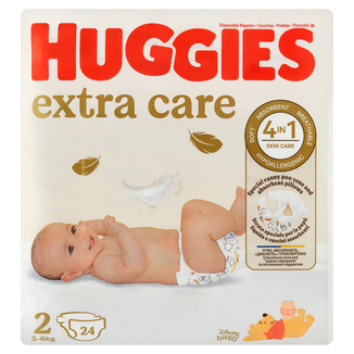 Huggies Extra Care, pieluchy, Disney, rozmiar 2, 3-6 kg, 24 sztuki - zdjęcie produktu