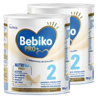 Zestaw Bebiko Pro+ 2 Nutriflor Pro+, mleko następne, powyżej 6 miesiąca, 2 x 700 g - zdjęcie produktu