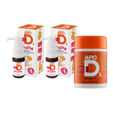 Zestaw ApoD3 Krople, witamina D3 400 j.m. dla niemowląt i dzieci od 1 dnia życia, 2 x 10 ml + ApoD3 Max 4000 j.m., 60 kapsułek - miniaturka zdjęcia produktu