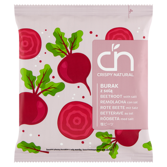 Crispy Natural, suszone plastry buraków z solą morską, 18 g - zdjęcie produktu