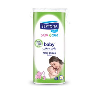 Septona Baby Calm n Care, płatki kosmetyczne dla niemowląt, 100% bawełna, 90 sztuk - zdjęcie produktu