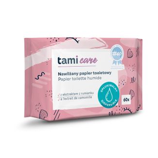 Tami Care, papier toaletowy nawilżany, z ekstraktem z rumianku, 60 sztuk - zdjęcie produktu
