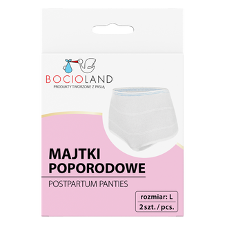 Bocioland, majtki poporodowe, siateczkowe, rozmiar L, 2 sztuki USZKODZONE OPAKOWANIE - zdjęcie produktu