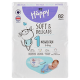 Bella Baby Happy, pieluchy, rozmiar 1 Newborn, 2-5 kg, 82 sztuki - miniaturka zdjęcia produktu