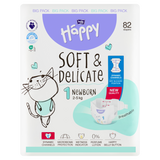 Bella Baby Happy, pieluchy, rozmiar 1 Newborn, 2-5 kg, 82 sztuki - miniaturka zdjęcia produktu