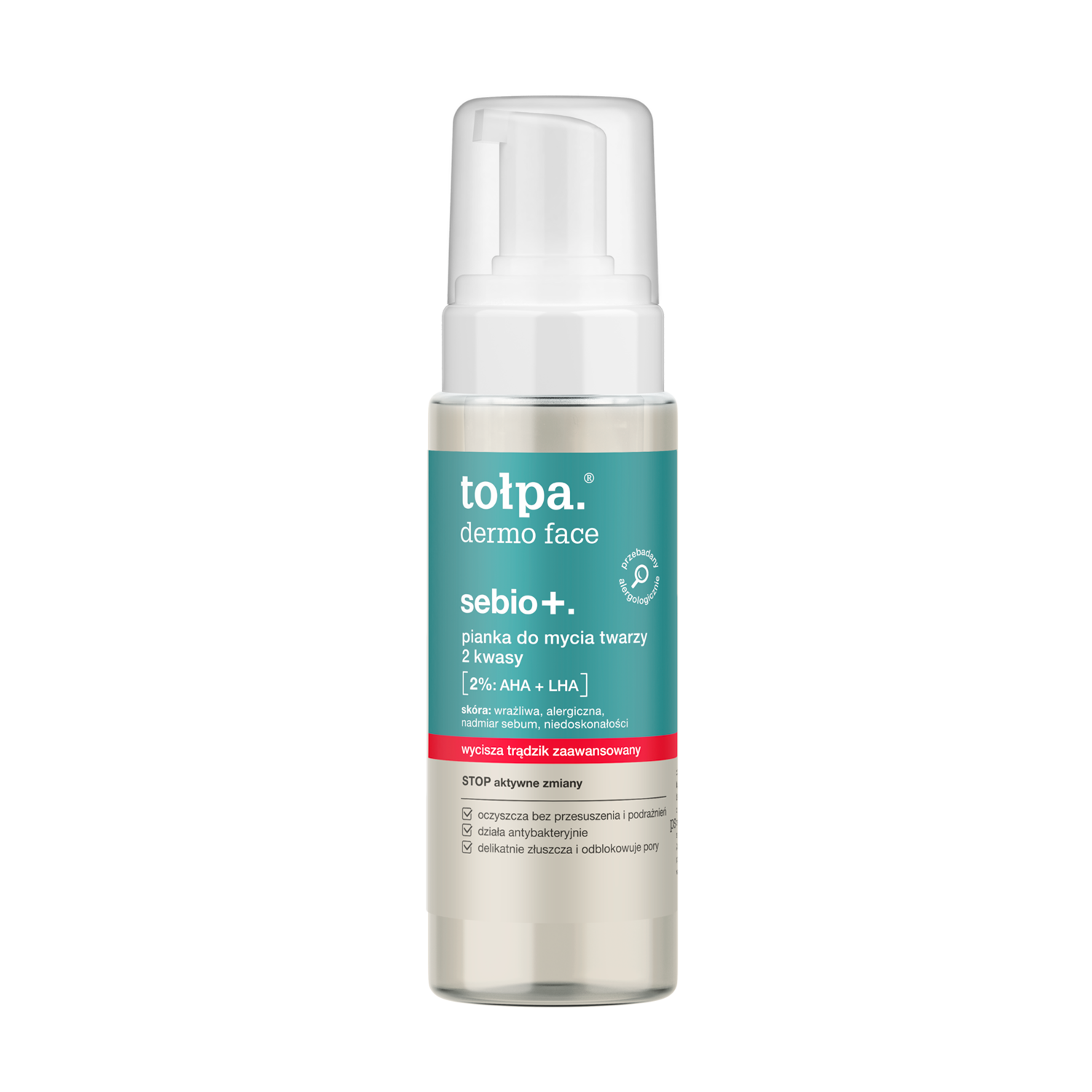 Tołpa Tołpa dermo face sebio+, pianka do mycia twarzy, 2 kwasy, 150 ml