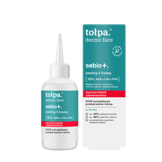 Tołpa dermo face sebio+, peeling, 3 kwasy, 50 ml USZKODZONE OPAKOWANIE - zdjęcie produktu
