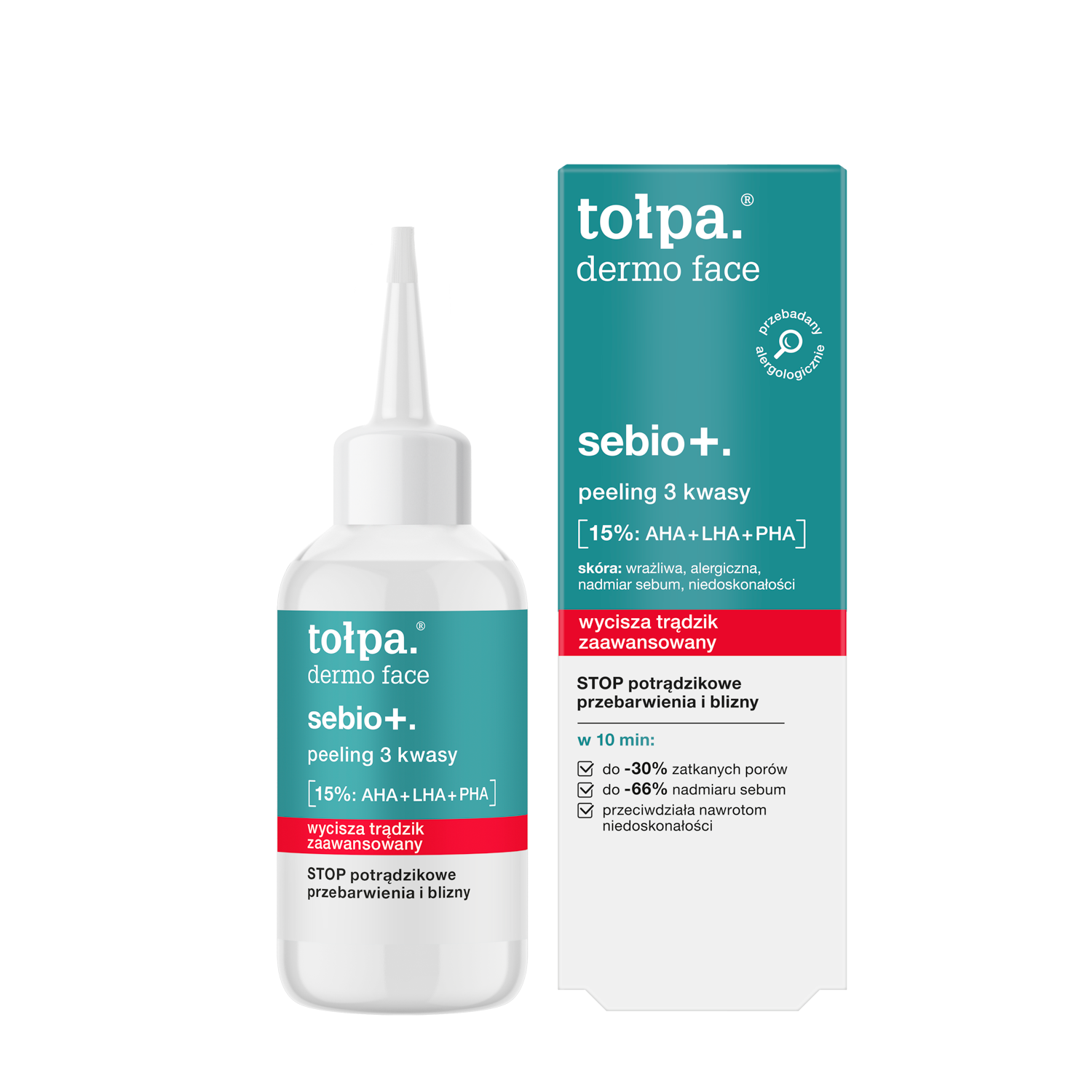 Tołpa Tołpa dermo face sebio+, peeling, 3 kwasy, 50 ml