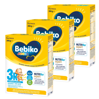 Zestaw Bebiko Junior 3R Nutriflor+, mleko modyfikowane z kleikiem ryżowym, powyżej 1 roku, 3 x 350 g - zdjęcie produktu