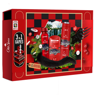 Zestaw Old Spice Gamebox, dezodorant, sztyft, Night Panther, 50 ml + dezodorant, spray, 150 ml + żel pod prysznic, 250 ml + gra planszowa, 3 sztuki - zdjęcie produktu