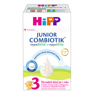 HiPP 3 Junior Combiotik, produkt na bazie mleka, po 1 roku, 550 g - zdjęcie produktu