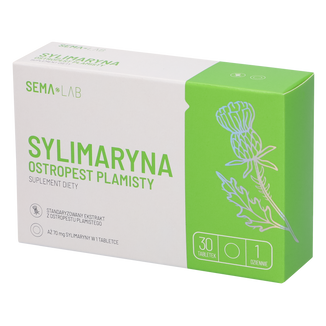 SEMA Lab Sylimaryna Ostropest Plamisty, 30 tabletek USZKODZONE OPAKOWANIE - zdjęcie produktu