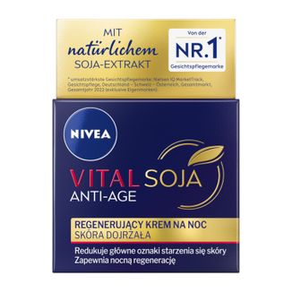 Nivea Vital Soja Anti-Age, regenerujący krem na noc, skóra dojrzała, 50 ml - zdjęcie produktu