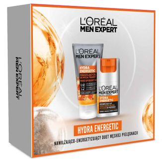 Zestaw L'Oreal Men Expert Hydra Energetic, krem nawilżający do twarzy, 50 ml + żel do mycia twarzy, 100 ml - zdjęcie produktu