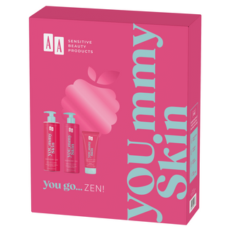 Zestaw AA YOU.mmy Skin Raspberry Zen Multinawilżenie, krem do ciała, 400 ml + olejkowy żel pod prysznic, 400 ml + krem do rąk, 75 ml - zdjęcie produktu